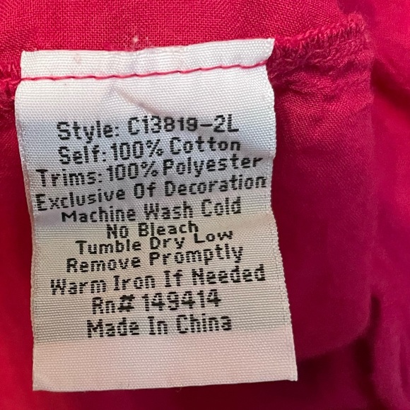 Johnny Was Fuschia Cotton Eyelet Sleeveless Tank/Shell. XS - Picture 4 of 6